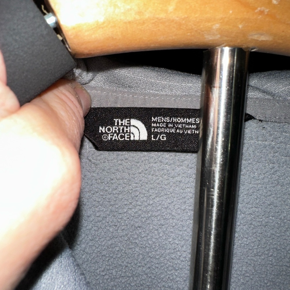 The North Face Black and Light Gray Hooded Windbreaker Fleece Jacket - Picture 2 of 10